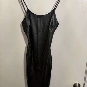 Elegant Black Spaghetti Strap Dress